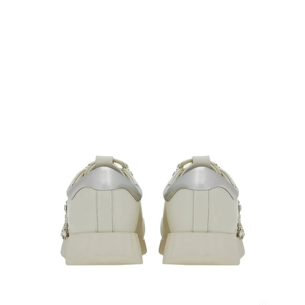 Salvatore Ferragamo Woman's White Multi-Panel Low Sneakers
