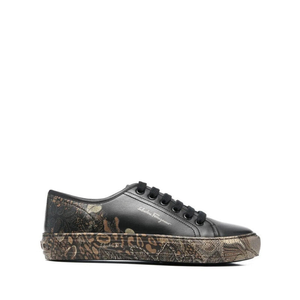 Salvatore Ferragamo Woman's Borg Cubic Low-Top Sneakers