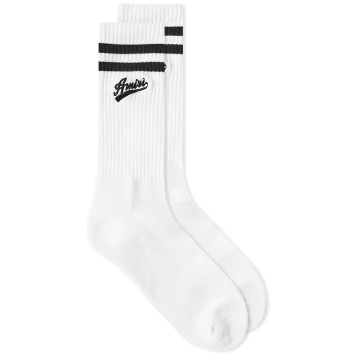 Amiri Varsity Script Socks in White