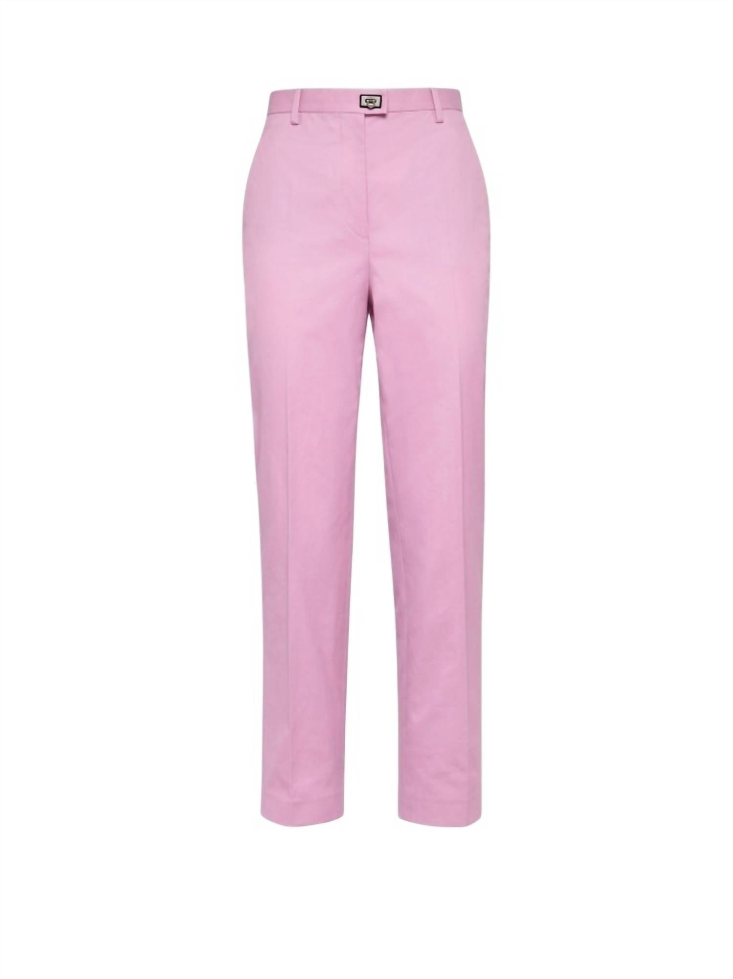 Salvatore Ferragamo Women's Pink Cotton Trousers