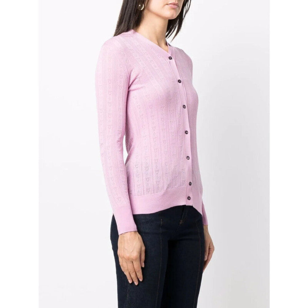 Salvatore Ferragamo Women's Gancini Gancini A-Jour Wool Cardigan