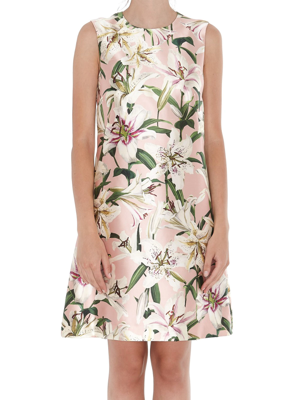 Dolce & Gabbana Women's Floral Print Midi Dress in Pink – Size 42