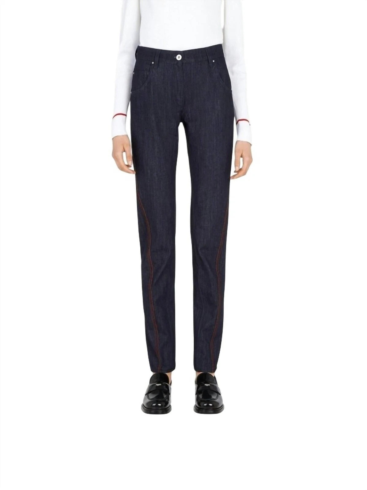 Salvatore Ferragamo Women's 5 Pocket Trouser Pants Blue