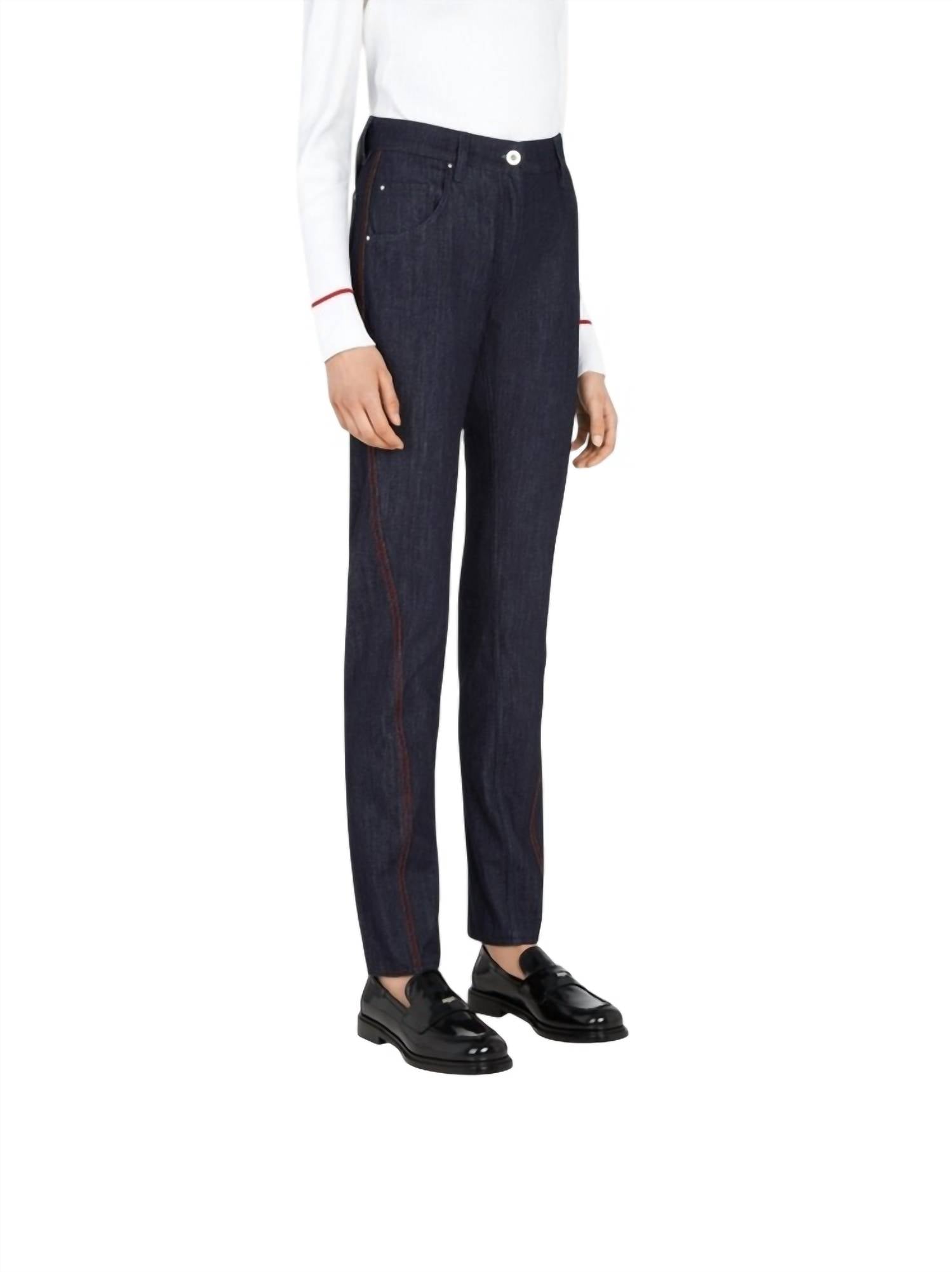 Salvatore Ferragamo Women's 5 Pocket Trouser Pants Blue