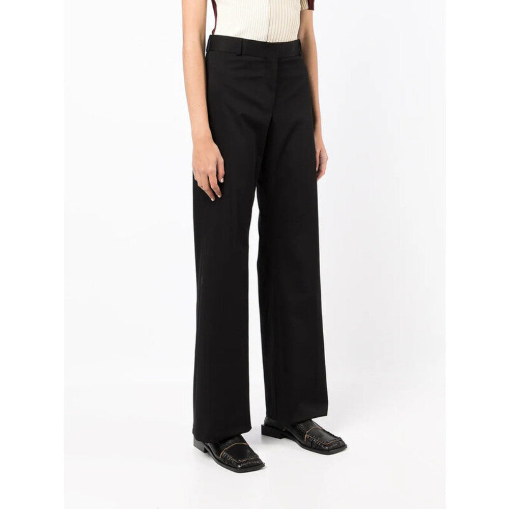 Salvatore Ferragamo Women's Cotton Trousers Black