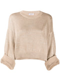Brunello Cucinelli Women's Signature Cashmere-Blend Sweater in Gold – Size M