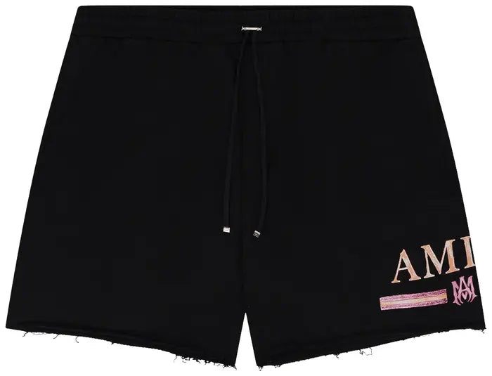 Amiri MA Water Color Bar Sweat Shorts - Black