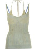 Jacquemus Women's Striped Knit Top in Green – Size 42