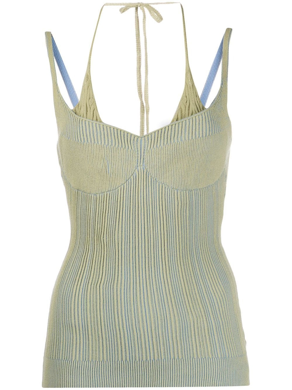 Jacquemus Women's Striped Knit Top in Green – Size 42