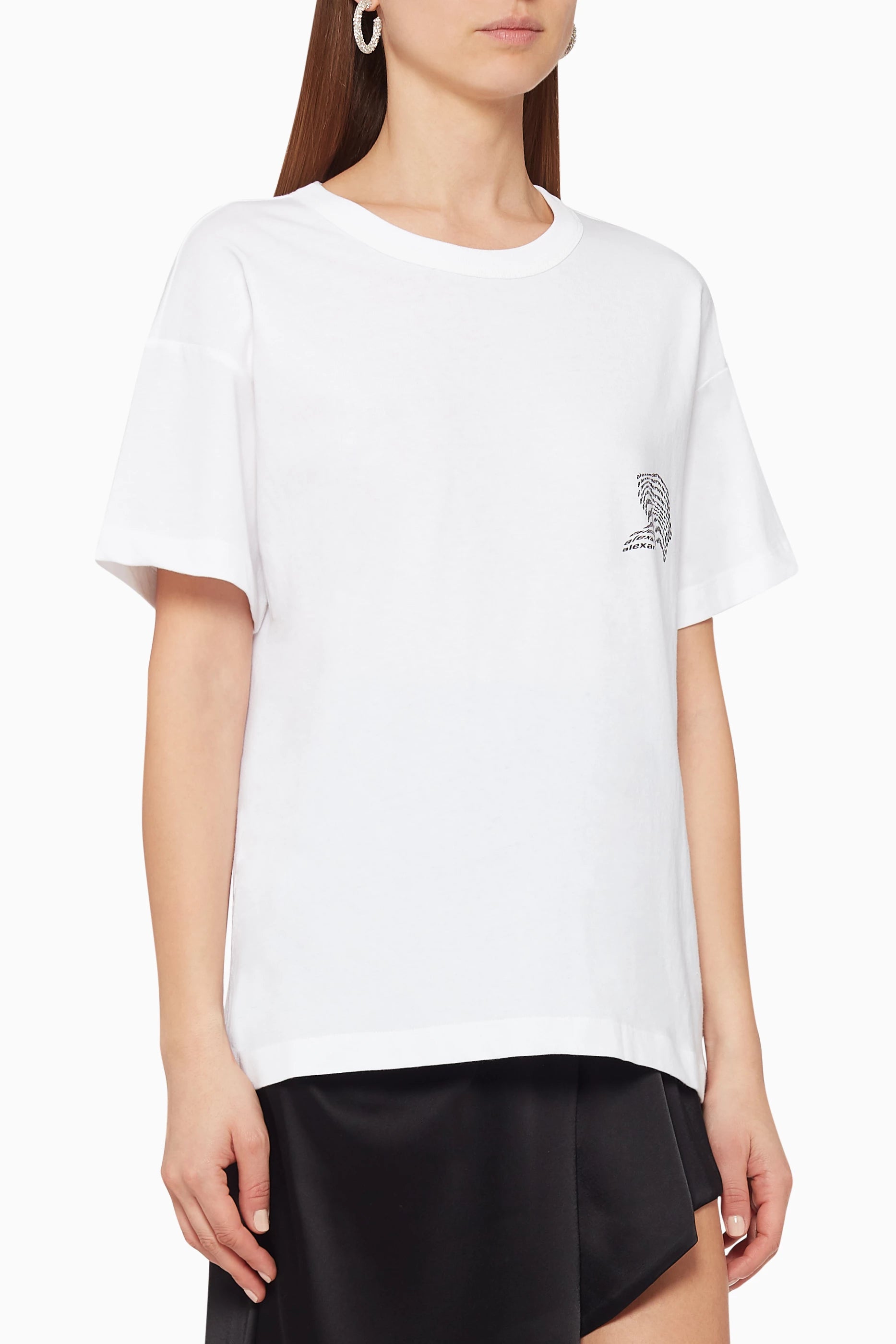 Alexander Wang Women's Warped Logo T-Shirt in White – Size S