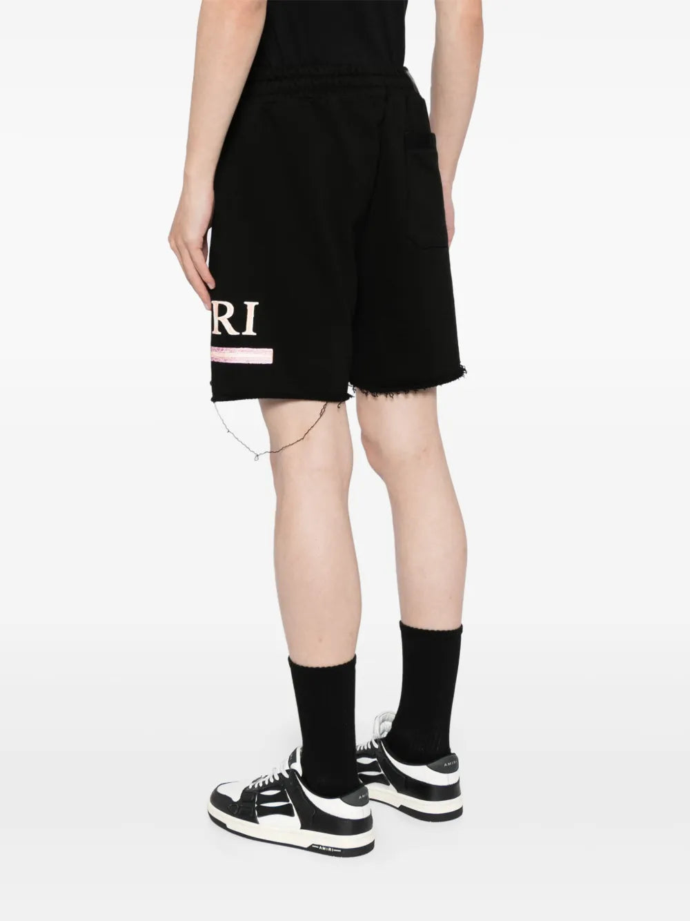 Amiri MA Water Color Bar Sweat Shorts - Black