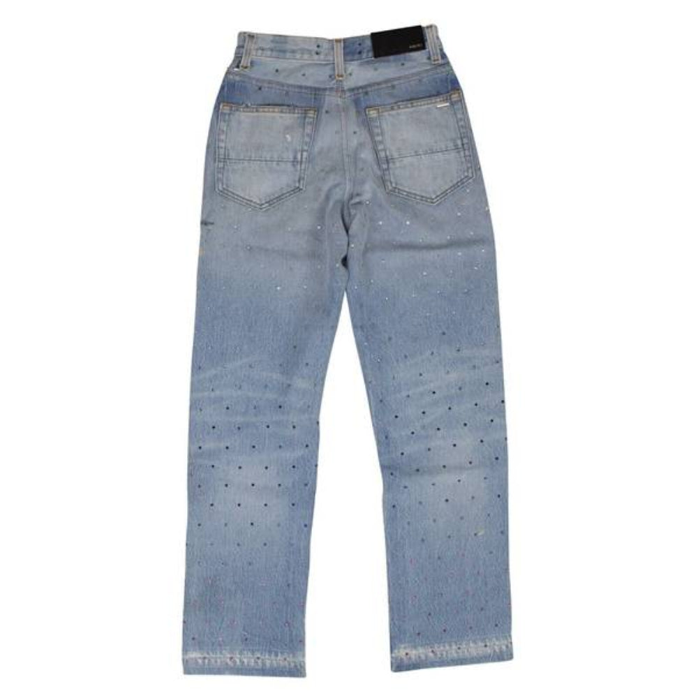 Amiri Gradient Crystal Recon Denim Jeans- Multi Indigo