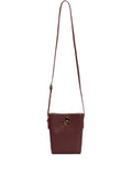 Fabiana Filippi Leather Mini Bag with Eclipse Buckle - Burgundy