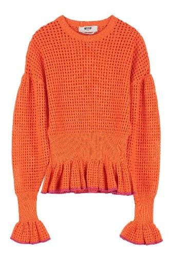 MSGM Women's Contemporary Knit Sweater in Orange – Size S