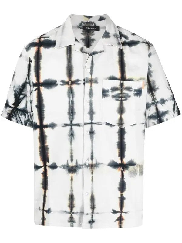 Nahamias Blue Tye Dye Button Down