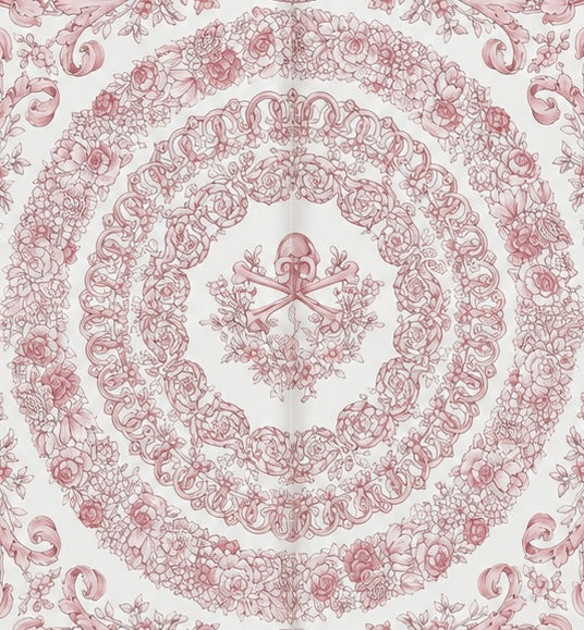 Versace White/Light Pink Barocco Pattern Silk Scarf