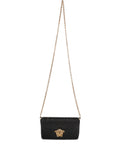 Versace Embelished Black Clutch with Golden Closure