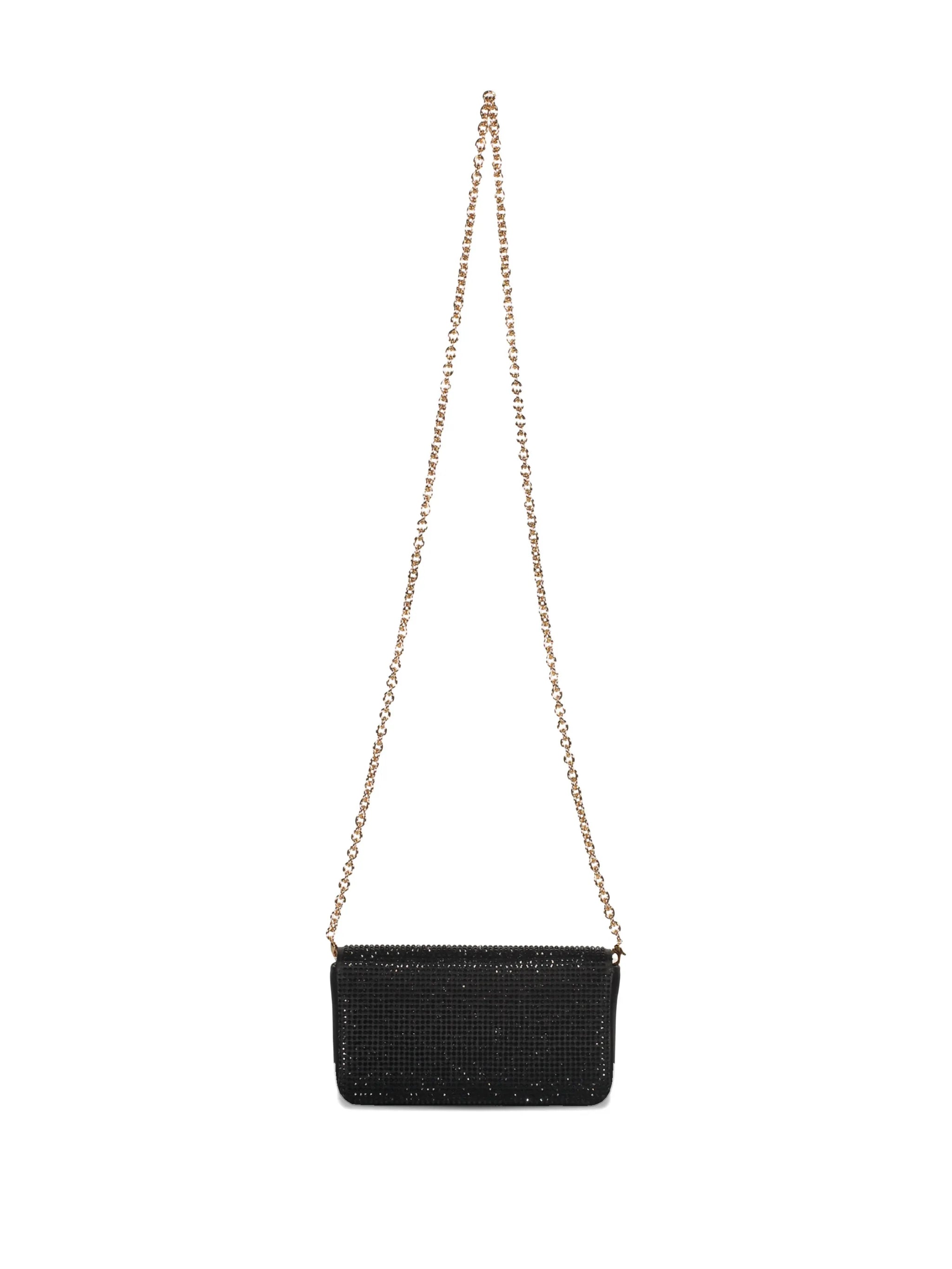 Versace Embelished Black Clutch with Golden Closure