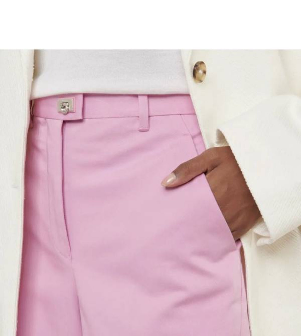 Salvatore Ferragamo Women's Pink Cotton Trousers