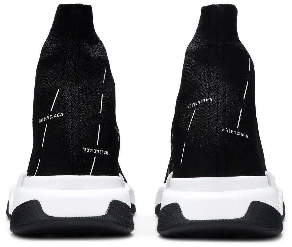 Balenciaga Men's Black / White Speed 2.0 Logo Print Sneakers Size 41