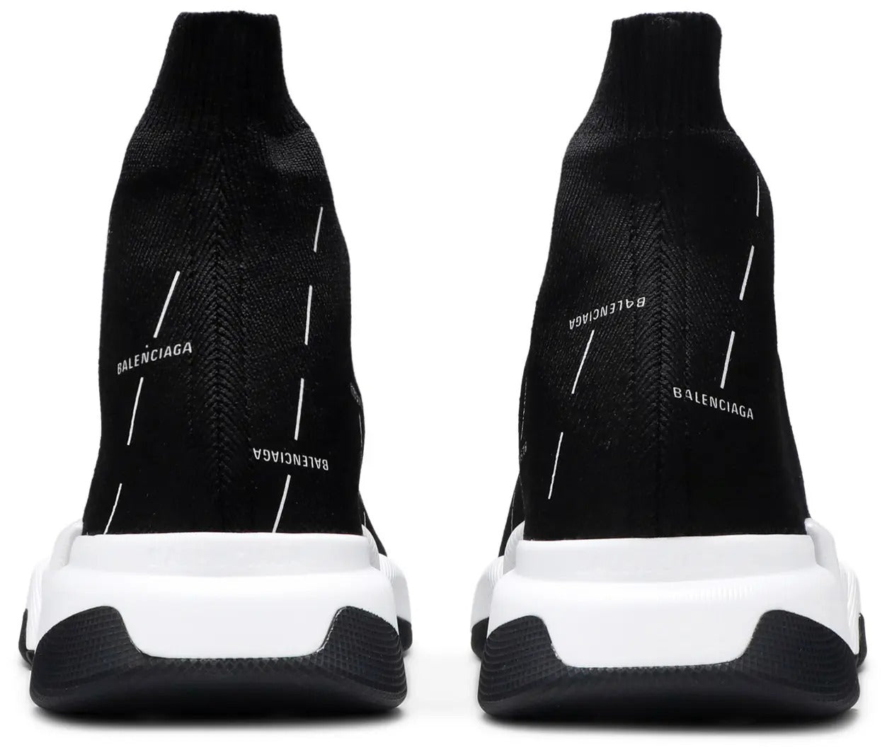 Balenciaga Men's Black / White Speed 2.0 Logo Print Sneakers Size 41