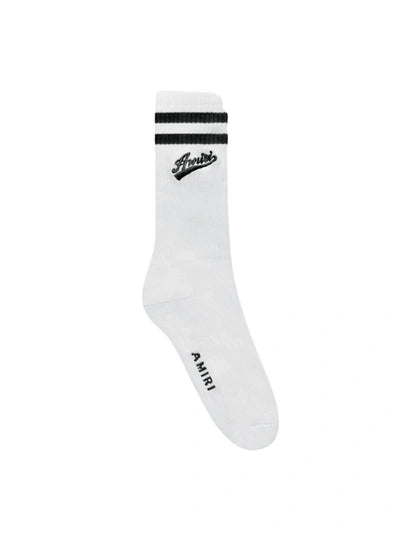 Amiri Varsity Script Socks in White