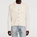Amiri Leather Front Cardigan - Alabaster