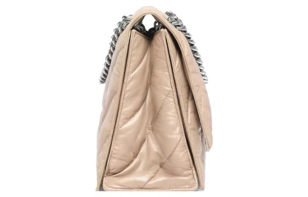 Balenciaga Women's Taupe Quilted Crush Chain Bag M