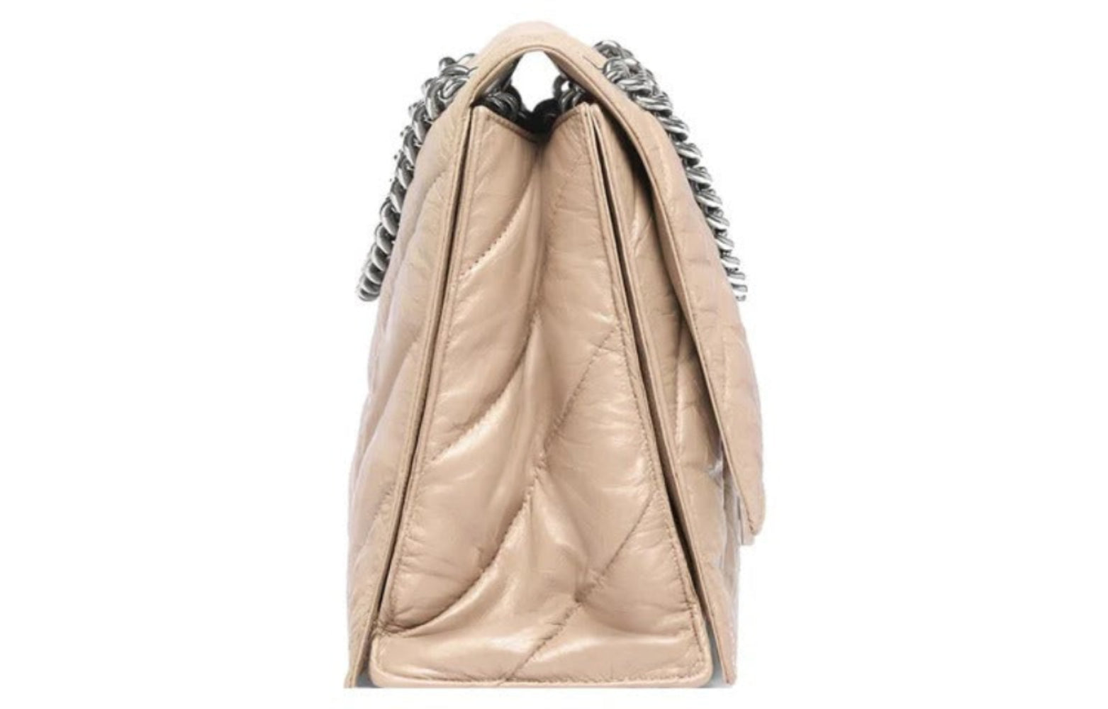 Balenciaga Women's Taupe Quilted Crush Chain Bag M