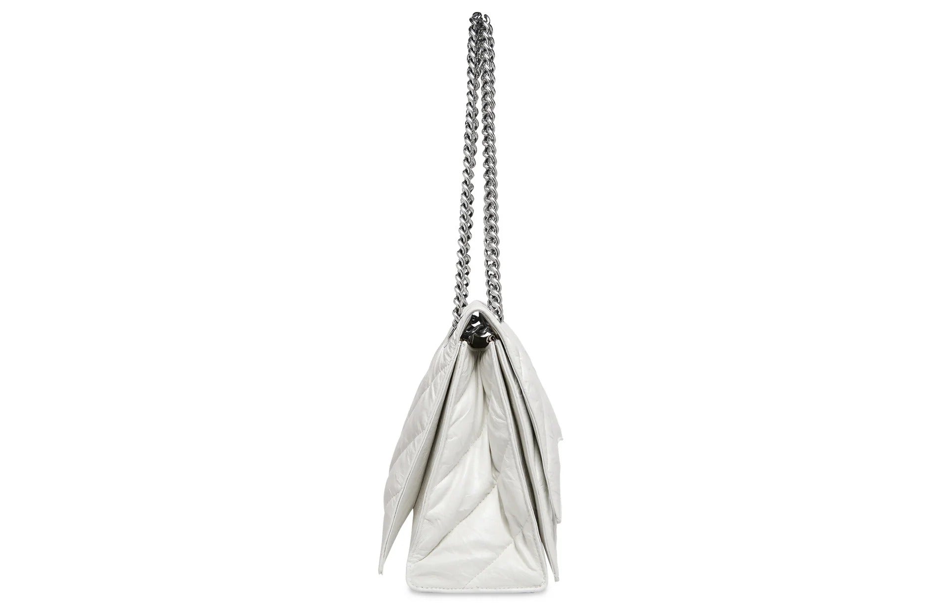 Balenciaga Women's Optic White Quilted Crush Chain Bag M
