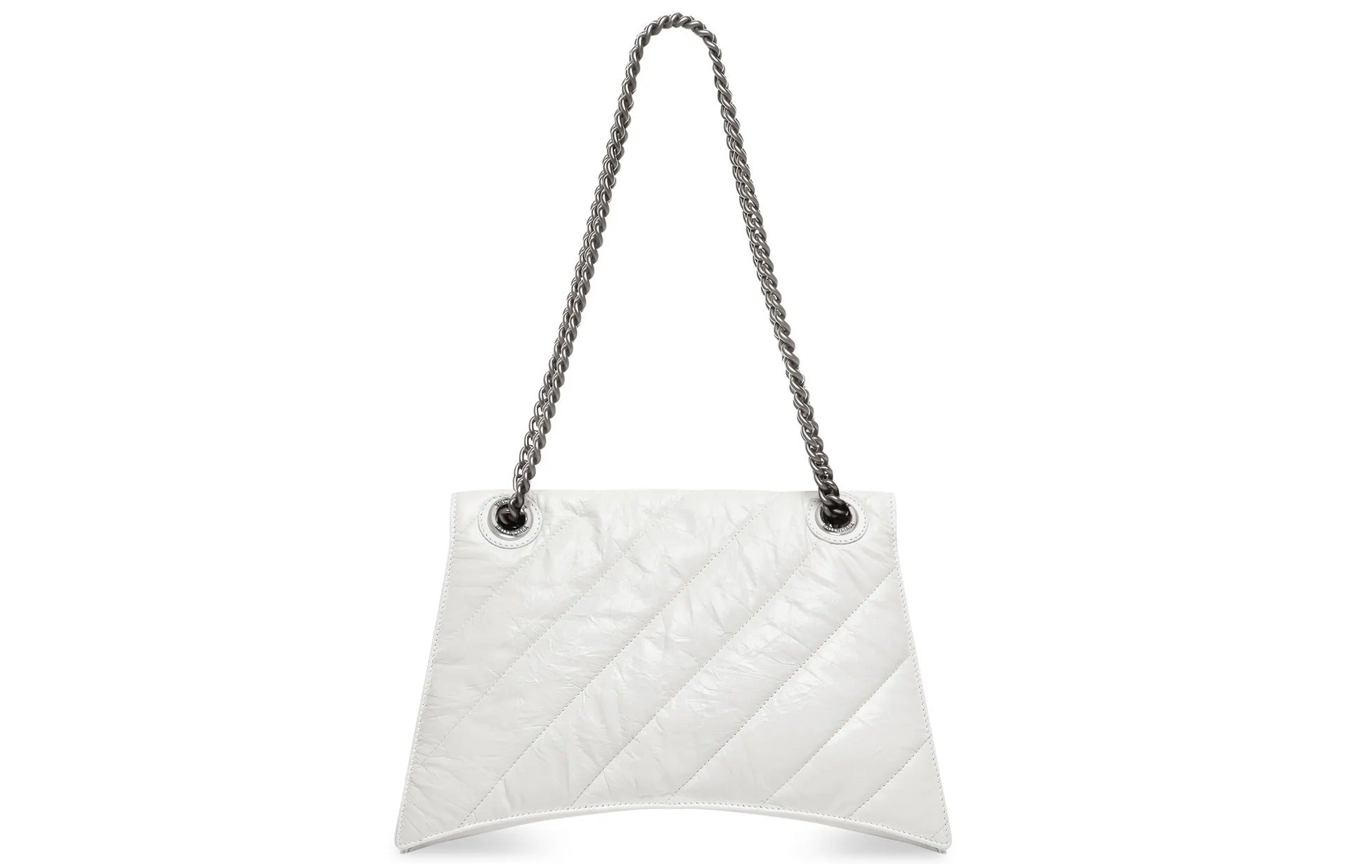 Balenciaga Women's Optic White Quilted Crush Chain Bag M