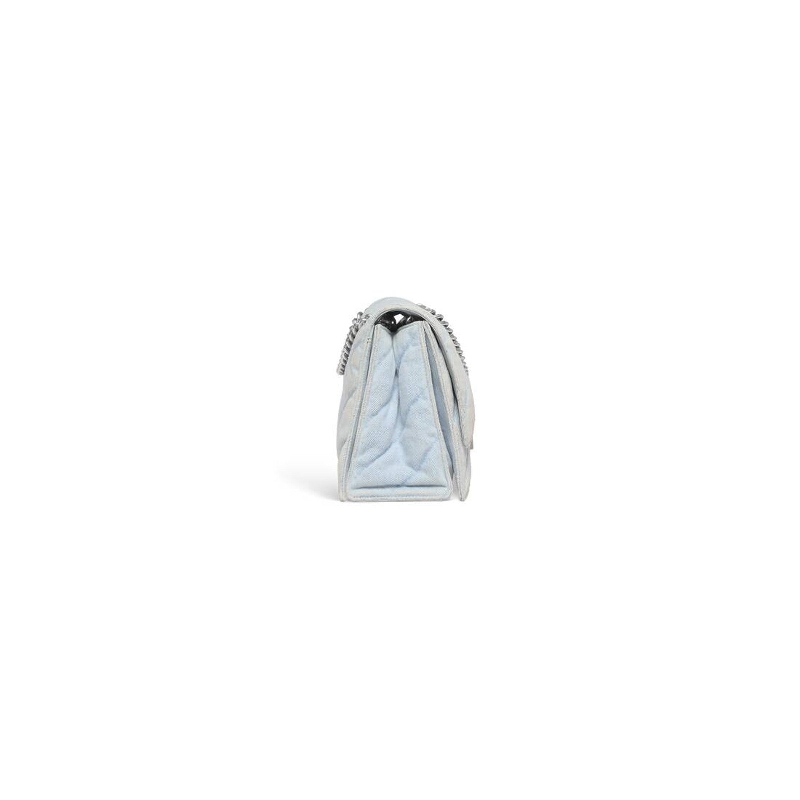 Balenciaga Women's Light Blue Quilted Denim Crush Chain Bag M