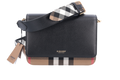 Burberry Mackford Leather Check Flap Crossbody Bag