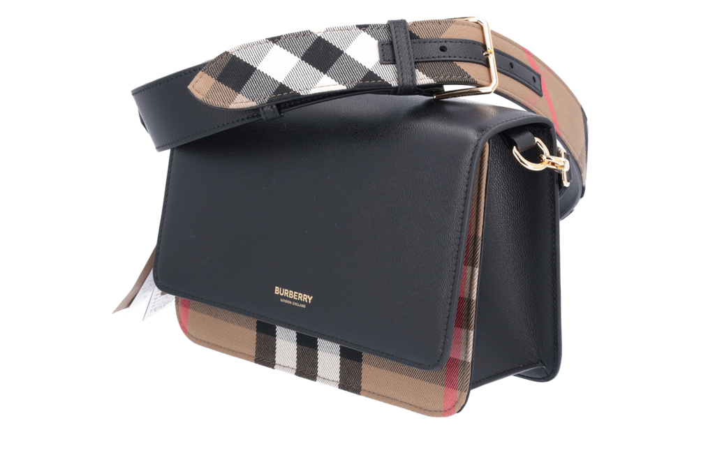 Burberry Mackford Leather Check Flap Crossbody Bag