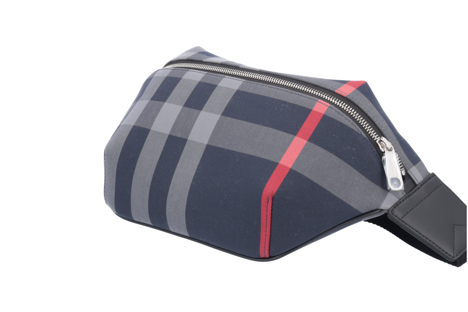 Burberry Sonny Navy/Grey Check Zipped Belt Bag