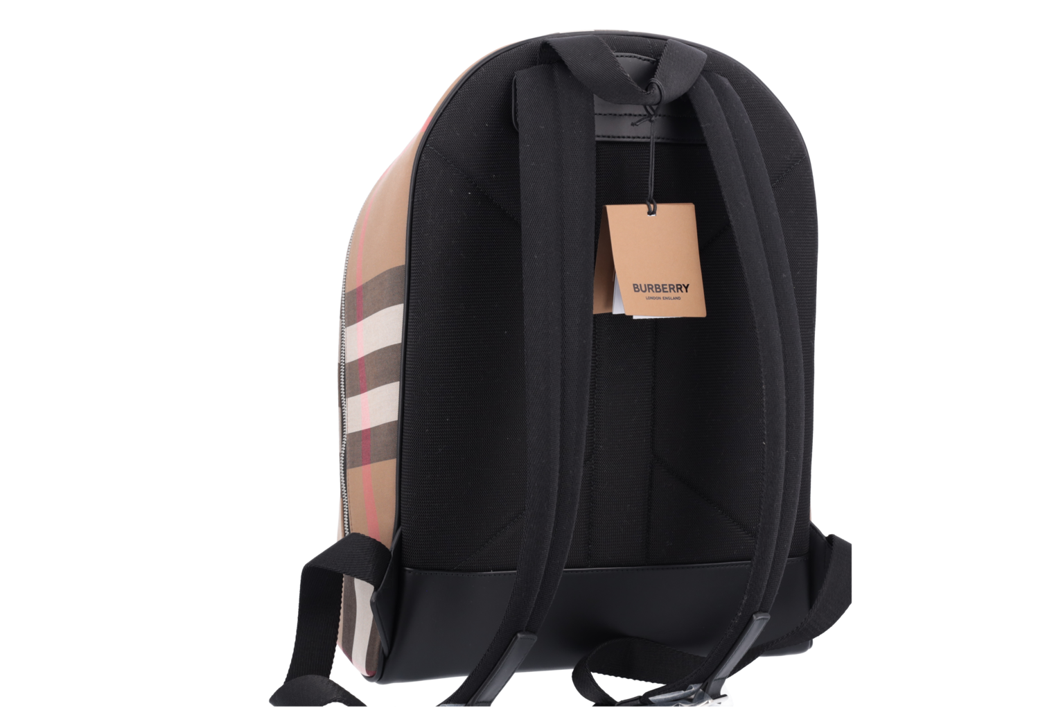 Burberry Jeff Taupe Check Canvas Backpack