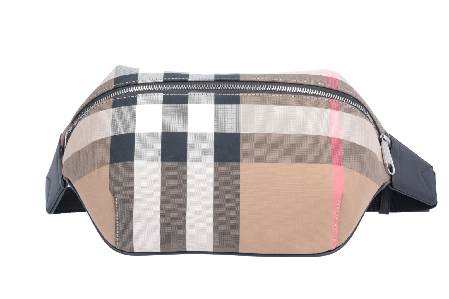 Burberry Sonny Taupe Check Zipped Belt Bag