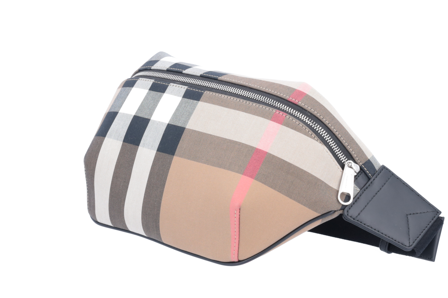 Burberry Sonny Taupe Check Zipped Belt Bag