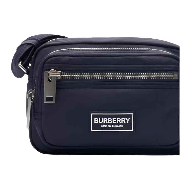 Burberry Navy Blue Logo Zipped Belt Bag
