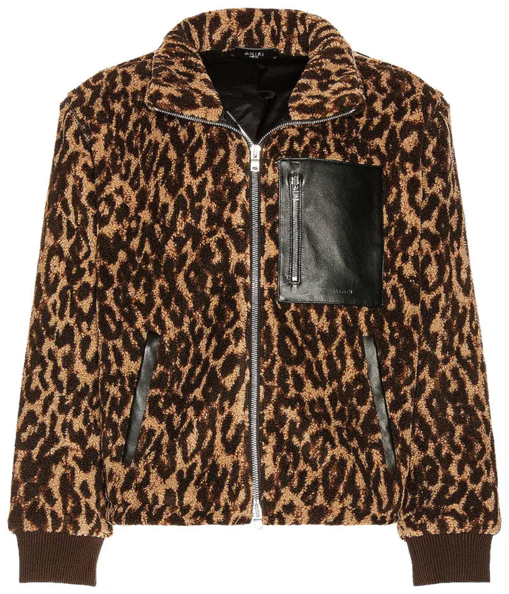 Amiri Printed Bandana Fleece Jacket- Brown / Tan