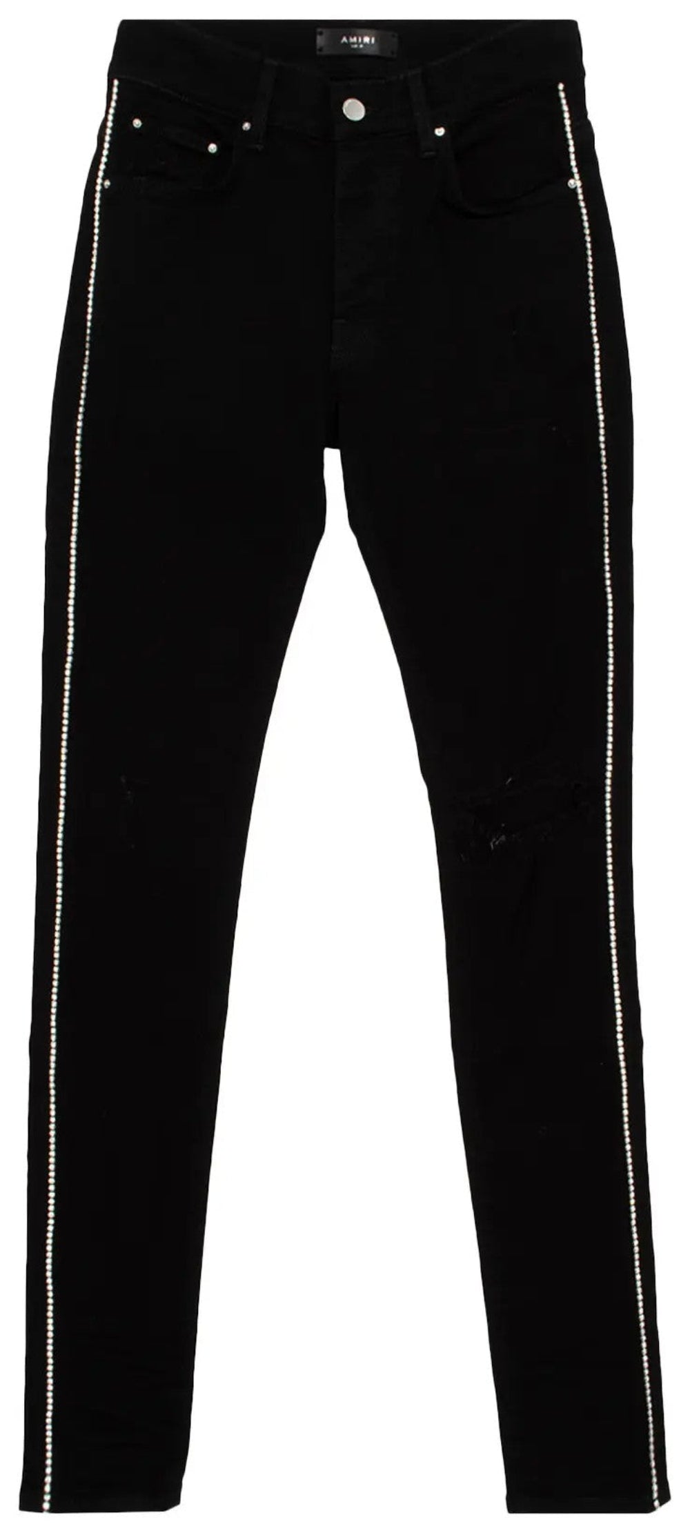 Amiri Crystal Track Denim Jeans- Black Od