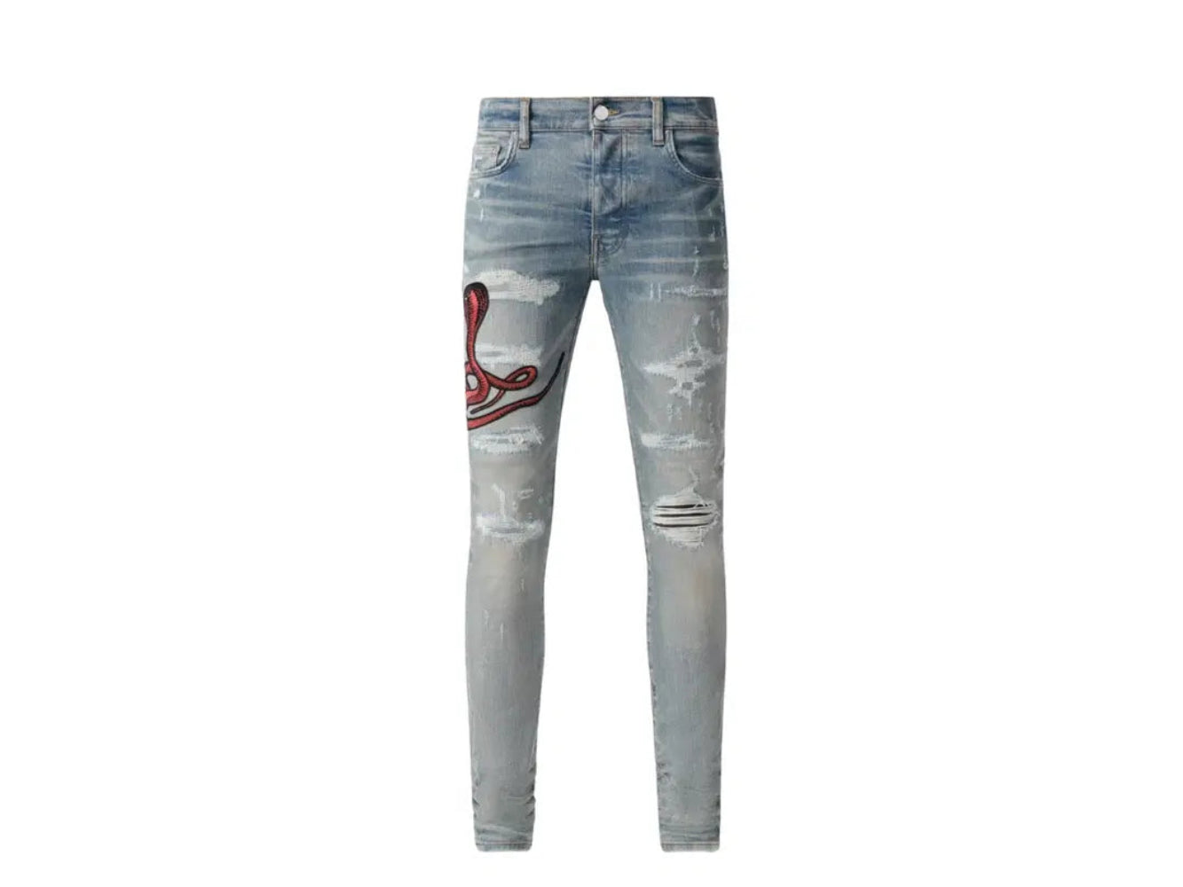 AMIRI Red Position Archival Jean Clay Indigo