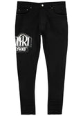 AMIRI Black Logo-Embroidered Skinny Jeans