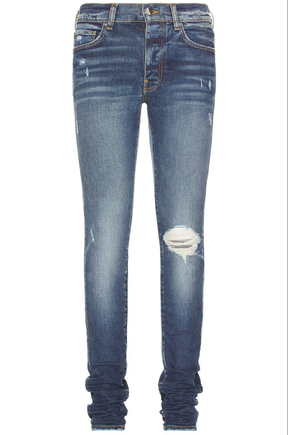 Amiri Broken Denim Jeans Deep Classic Blue