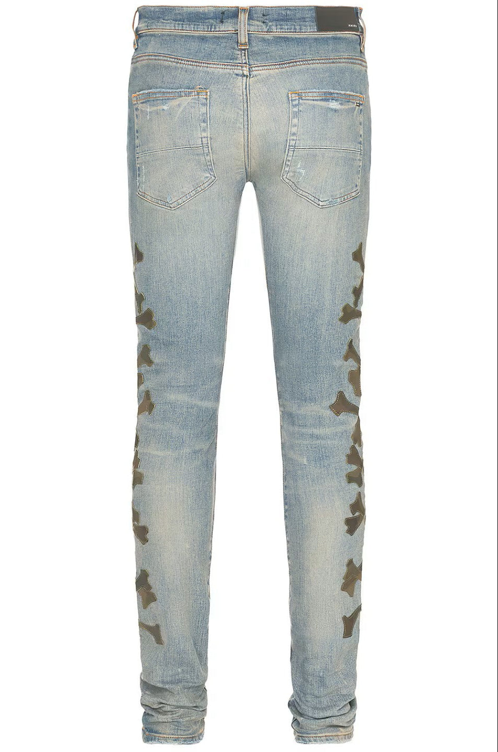 Amiri Camo Bones Denim Jeans - Clay Indigo