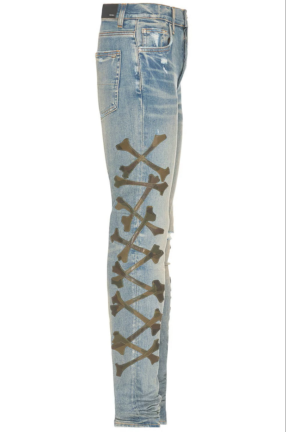 Amiri Camo Bones Denim Jeans - Clay Indigo