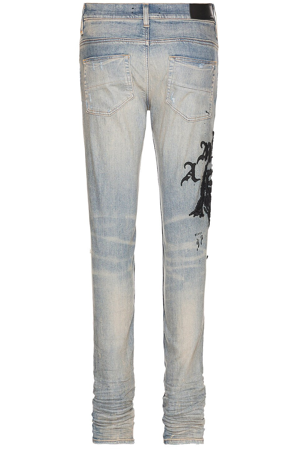 Amiri Wes Lang Reaper Logo Jeans - Clay Indigo