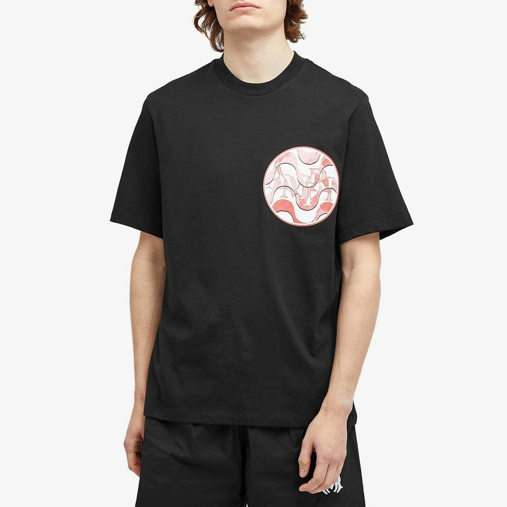 Amiri Men's Black and Red Staggered Wave T-Shirt