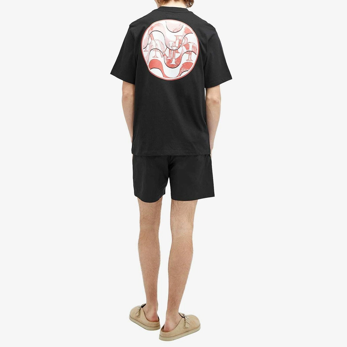 Amiri Men's Black and Red Staggered Wave T-Shirt