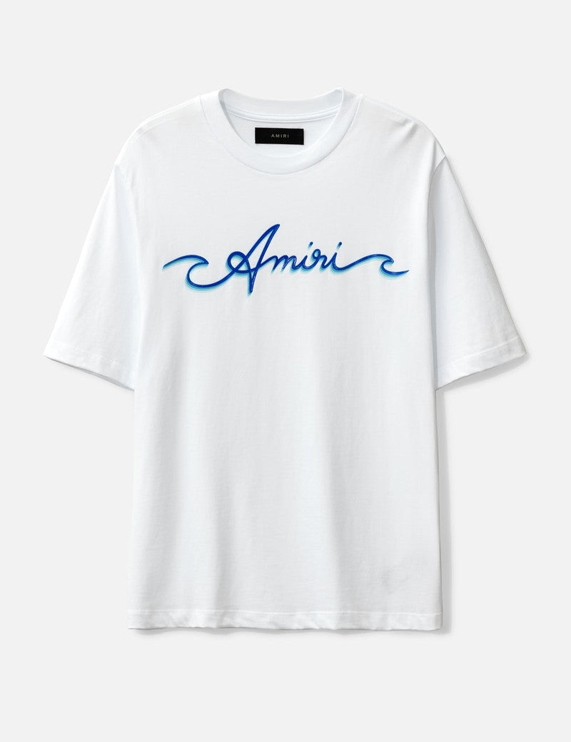 Amiri Men's White Wave T-Shirt